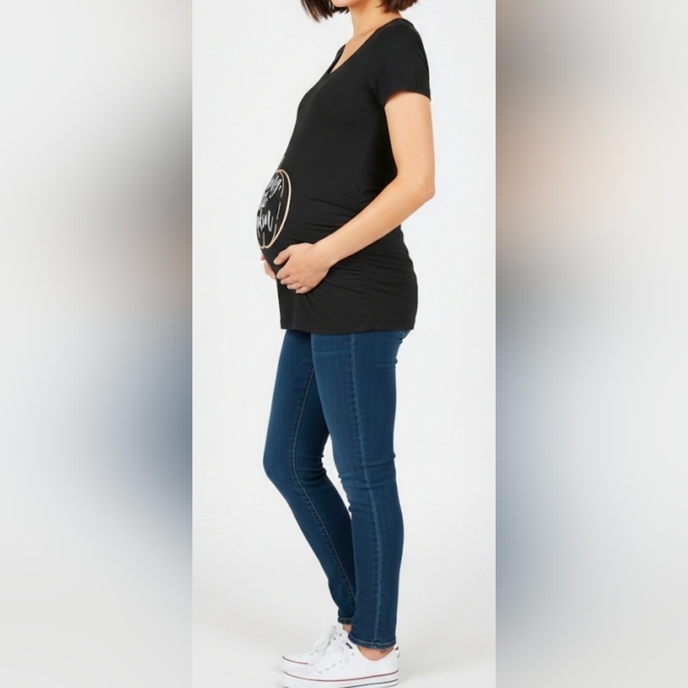 Bloom Maternity - Growing A Little Pumpkin - Maternity Scoop Neck T-Shirt, L - Picture 4 of 11